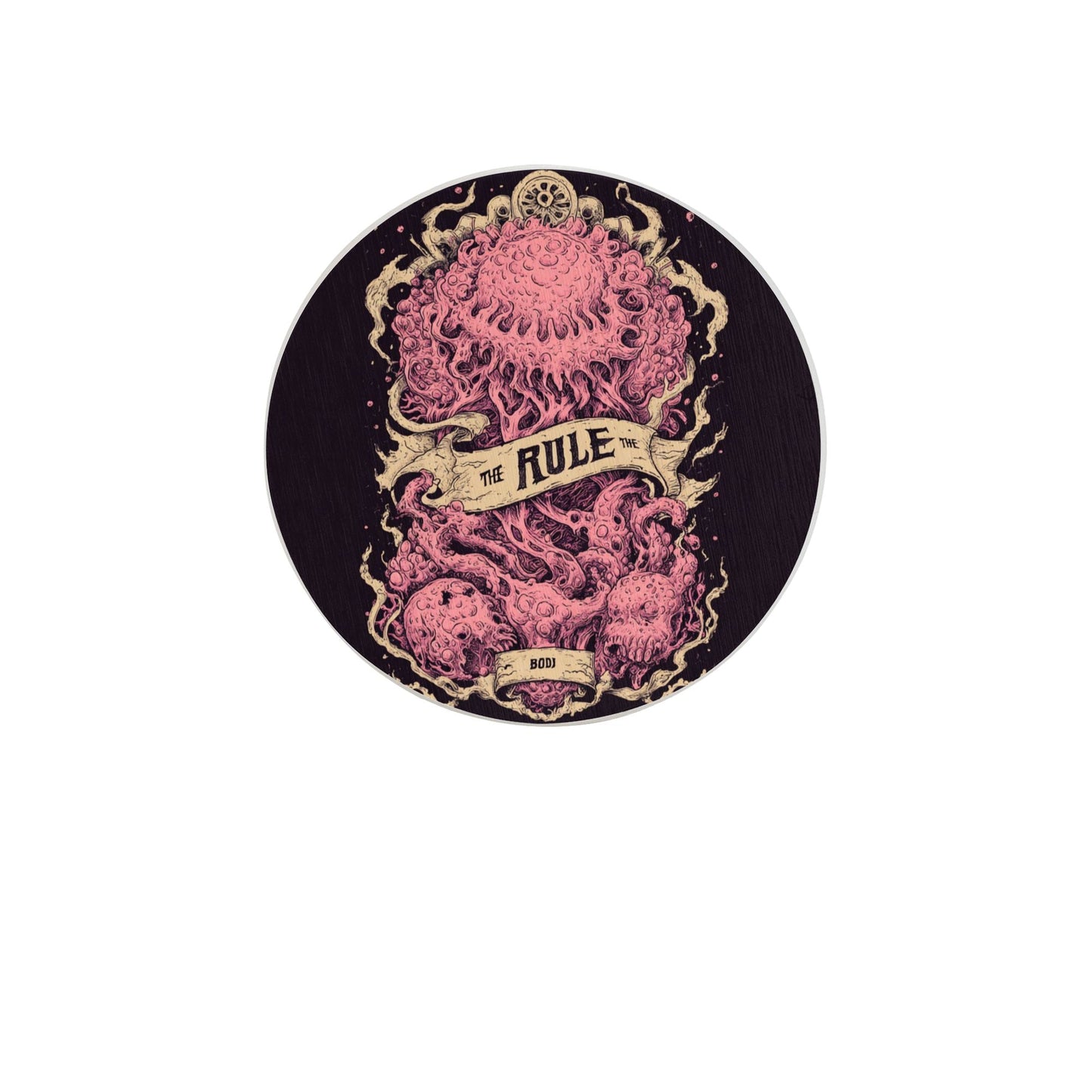 Gothic Punk Skull & Tentacle Art Round Coaster