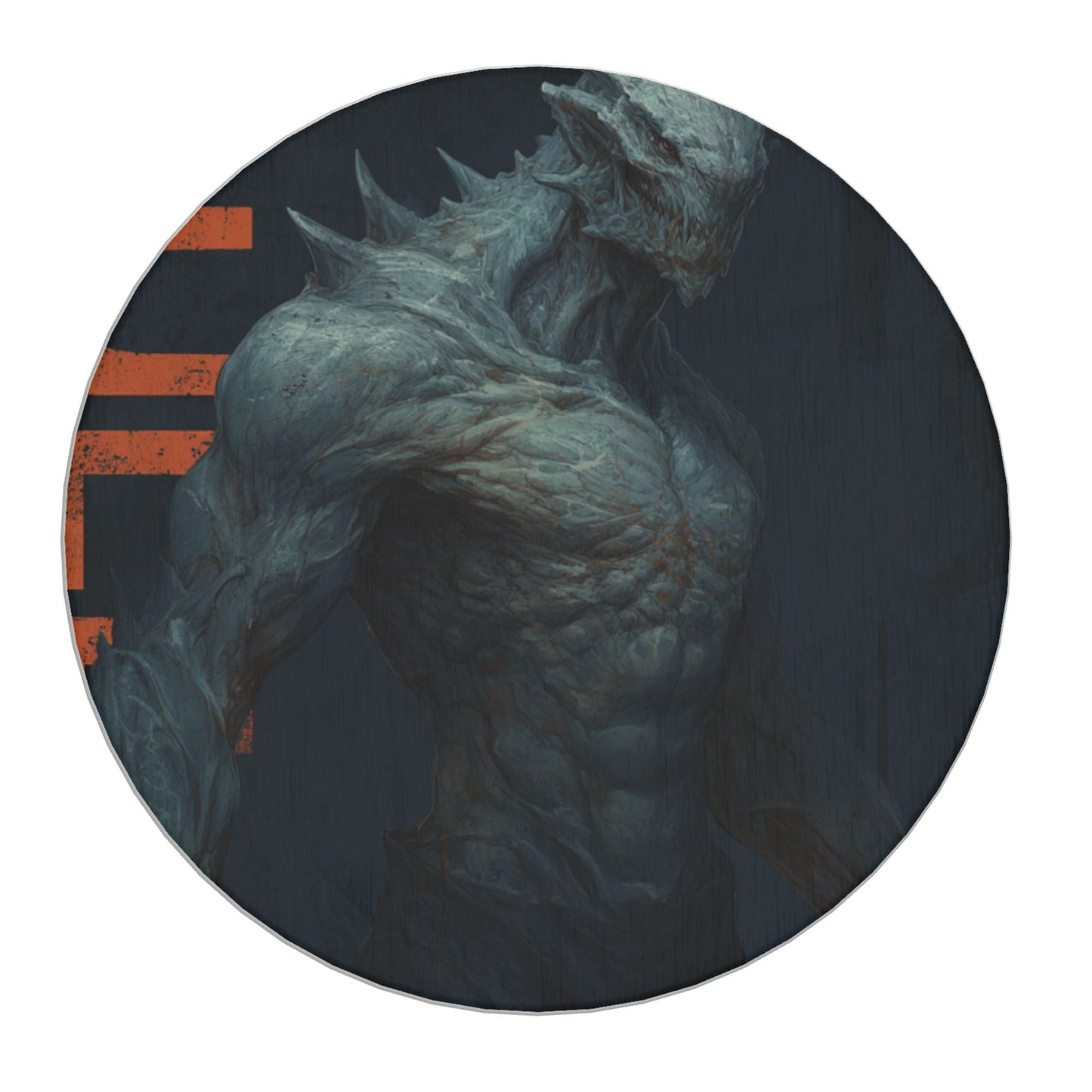 Dark Alien-Style Art Coaster — Unique Round Desk Decoration