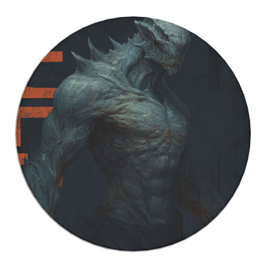 Dark Alien-Style Art Coaster — Unique Round Desk Decoration