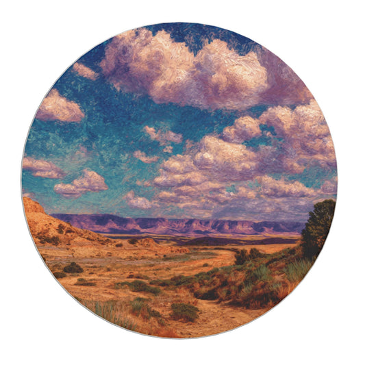 Desert Landscape Ceramic Coaster Set — 4 Inch / 10cm Round Absorbent & Non-Slip Coasters for Home & Office